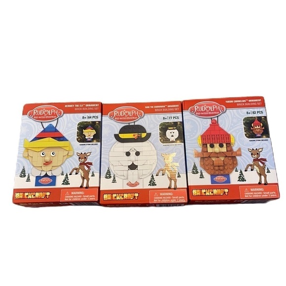 Rudolph Brickcraft Block Building Set Bundle Lot Hermey the Elf Sam Yukon NEW - Picture 1 of 3